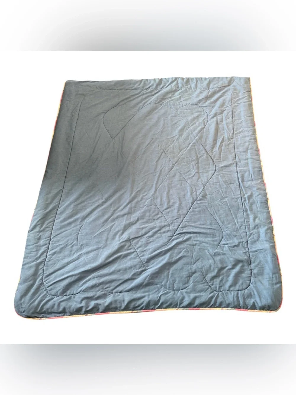 Vintage Y2K Pastel Plaid Quilted Blanket / Comforter Bedspread (84